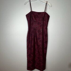 90s Y2K Goth Dress Junior's Size 9 XOXO Dark Red Burgundy Vamp Formal